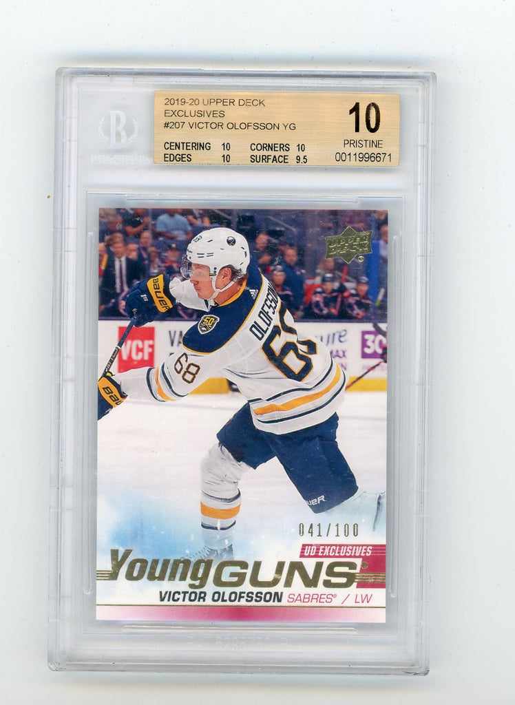 2019-20 Upper Deck Exclusives #207 Victor Olofsson #041/100 BGS 10 (Rookie)