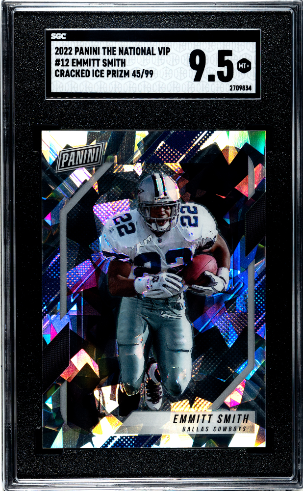 2022 Panini The National VIP Cracked Ice Prizm #12 Emmitt Smith #45/99 SGC 9.5 | Eastridge Sports Cards