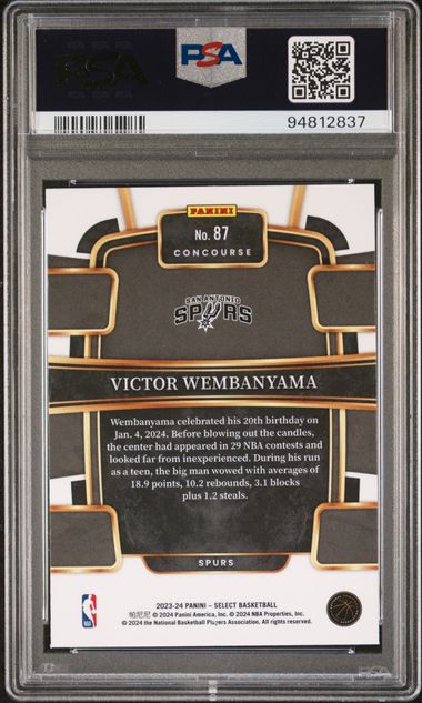 2023-24 Select #87 Victor Wembanyama PSA 10 (Rookie) | Eastridge Sports Cards