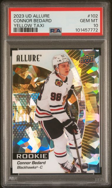 2023-24 Upper Deck Allure Yellow Taxi #102 Connor Bedard PSA 10 (Rookie) | Eastridge Sports Cards