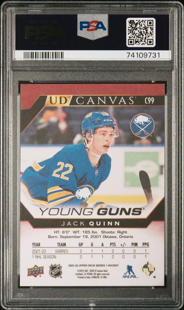 2022-23 Upper Deck UD Canvas #C99 Jack Quinn PSA 10 (Rookie) | Eastridge Sports Cards