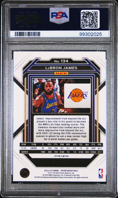 2022-23 Panini Prizm Silver Prizm #134 LeBron James PSA 9 | Eastridge Sports Cards