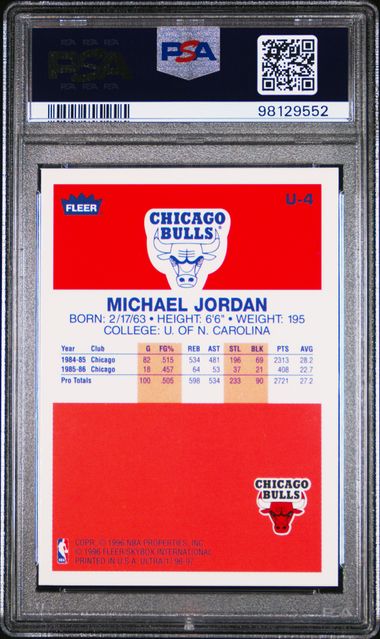 1996-97 Ultra Decade of Excellence #U-4 Michael Jordan PSA 7 | Eastridge Sports Cards