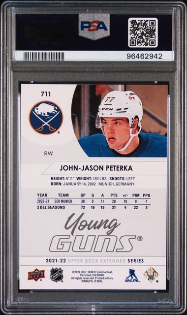 2021-22 Upper Deck #711 John-Jason Peterka PSA 10 (Rookie) | Eastridge Sports Cards