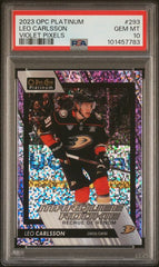 2023-24 O-Pee-Chee Platinum Violet Pixels #293 Leo Carlsson #204/299 PSA 10 (Rookie) | Eastridge Sports Cards