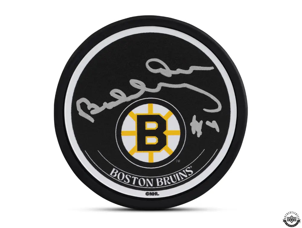 Bobby Orr Autographed Boston Bruins Logo Hockey Puck (Upper Deck Authenticated) | Eastridge Sports Cards