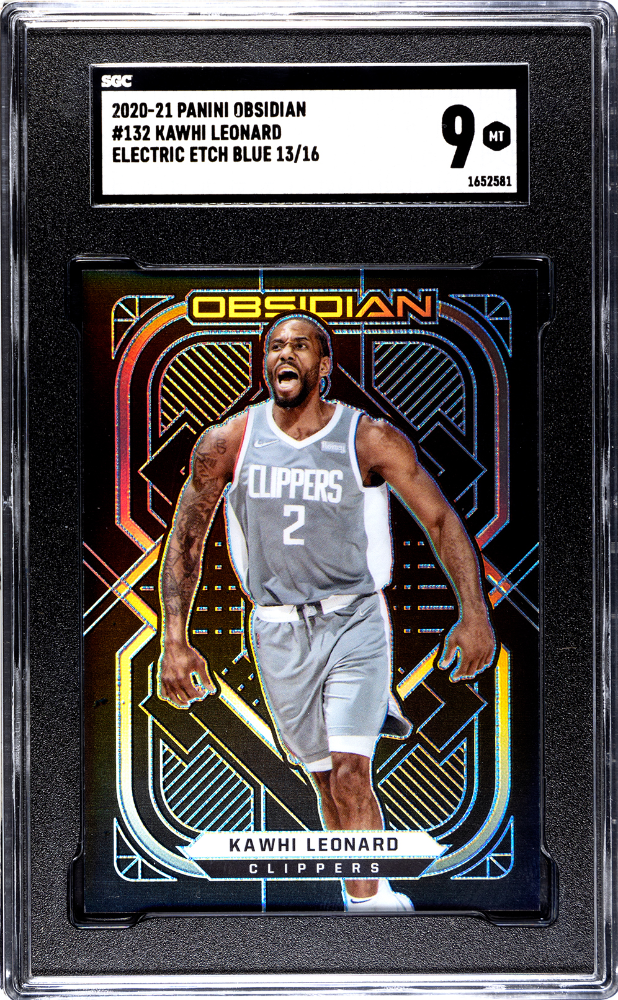 2020-21 Panini Obsidian Electric Etch Blue #132 Kawhi Leonard #13/16 SGC 9 | Eastridge Sports Cards