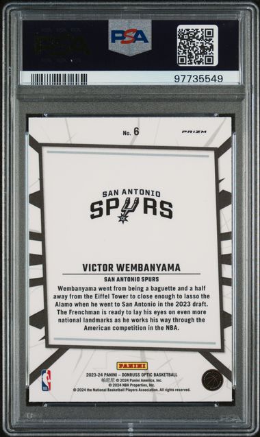 2023-24 Donruss Optic My House Purple #6 Victor Wembanyama PSA 10 (Rookie) | Eastridge Sports Cards