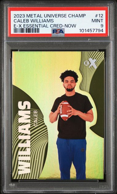 2023 Metal Universe Champions E-X Essential Credentials Now #EX12 Caleb Williams #14/39 PSA 9 | Eastridge Sports Cards