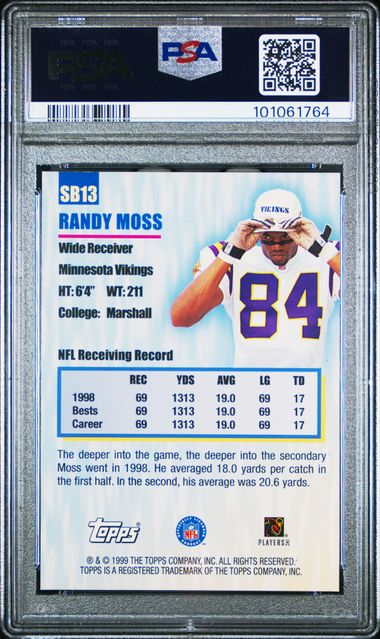 1999 Topps Season's Best #SB13 Randy Moss PSA 10 | Eastridge Sports Cards