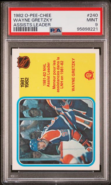 1982-83 O-Pee-Chee #240 Wayne Gretzky Assist Leader PSA 9 | Eastridge Sports Cards