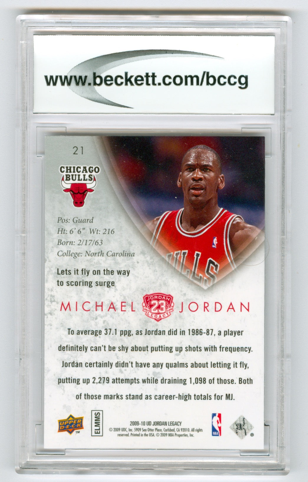 2009-10 Upper Deck Michael Jordan Legacy Collection Gold #21 Michael Jordan BCCG 10 | Eastridge Sports Cards