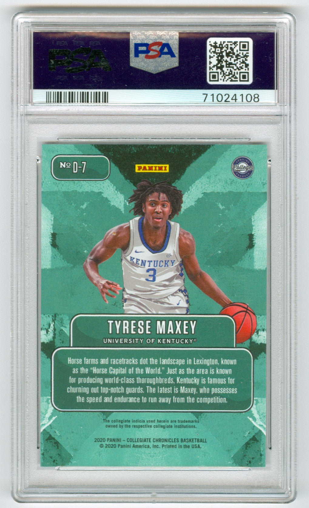 2020-21 Panini Prizm Draft Picks Downtown #7 Tyrese Maxey PSA 9 (Rookie) | Eastridge Sports Cards