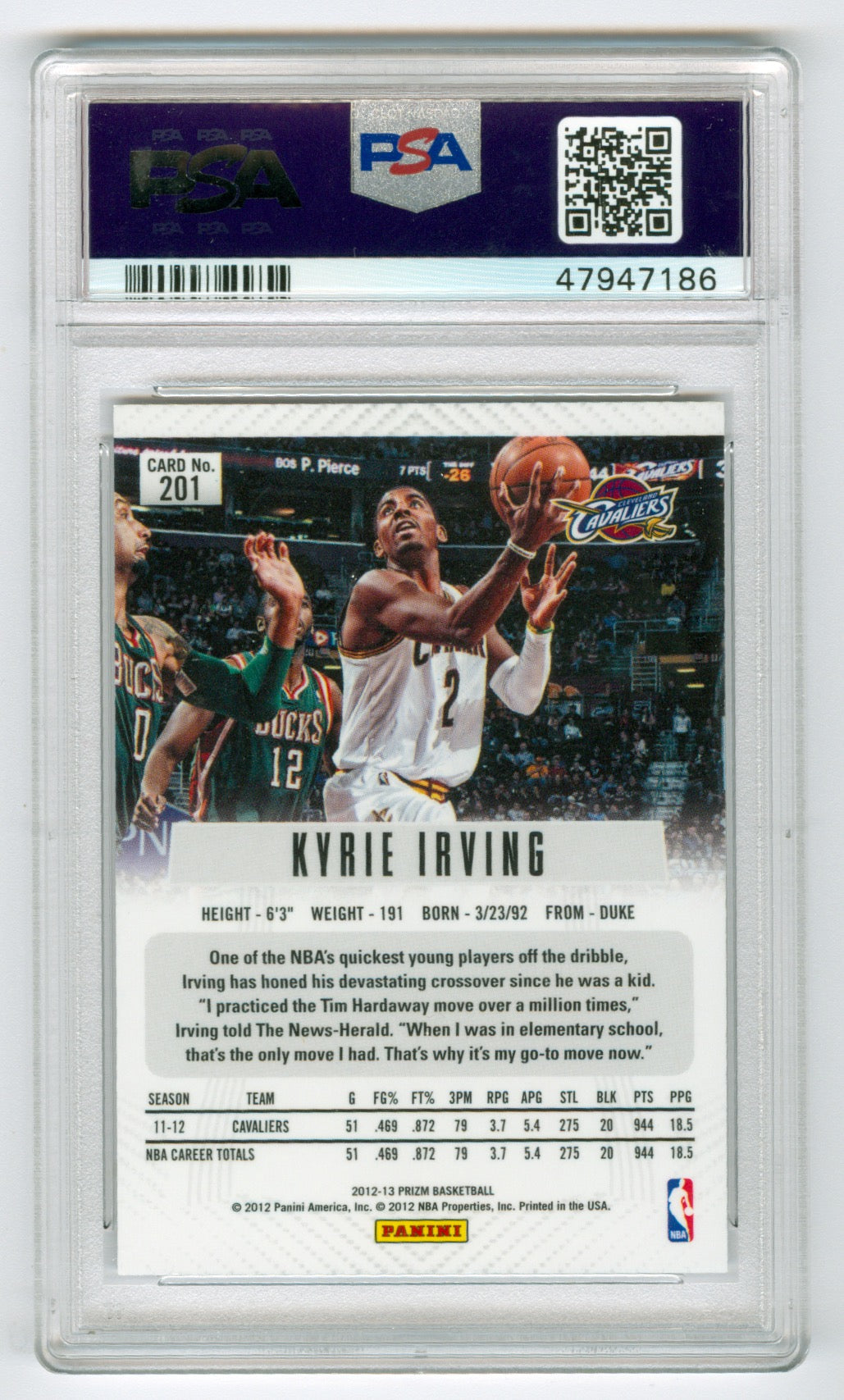 2012-13 Panini Prizm #201 Kyrie Irving PSA 9 (Rookie) | Eastridge Sports Cards