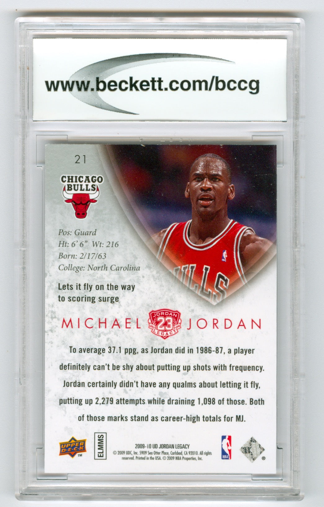 2009-10 Upper Deck Michael Jordan Legacy Collection Gold #21 Michael Jordan BCCG 10 | Eastridge Sports Cards