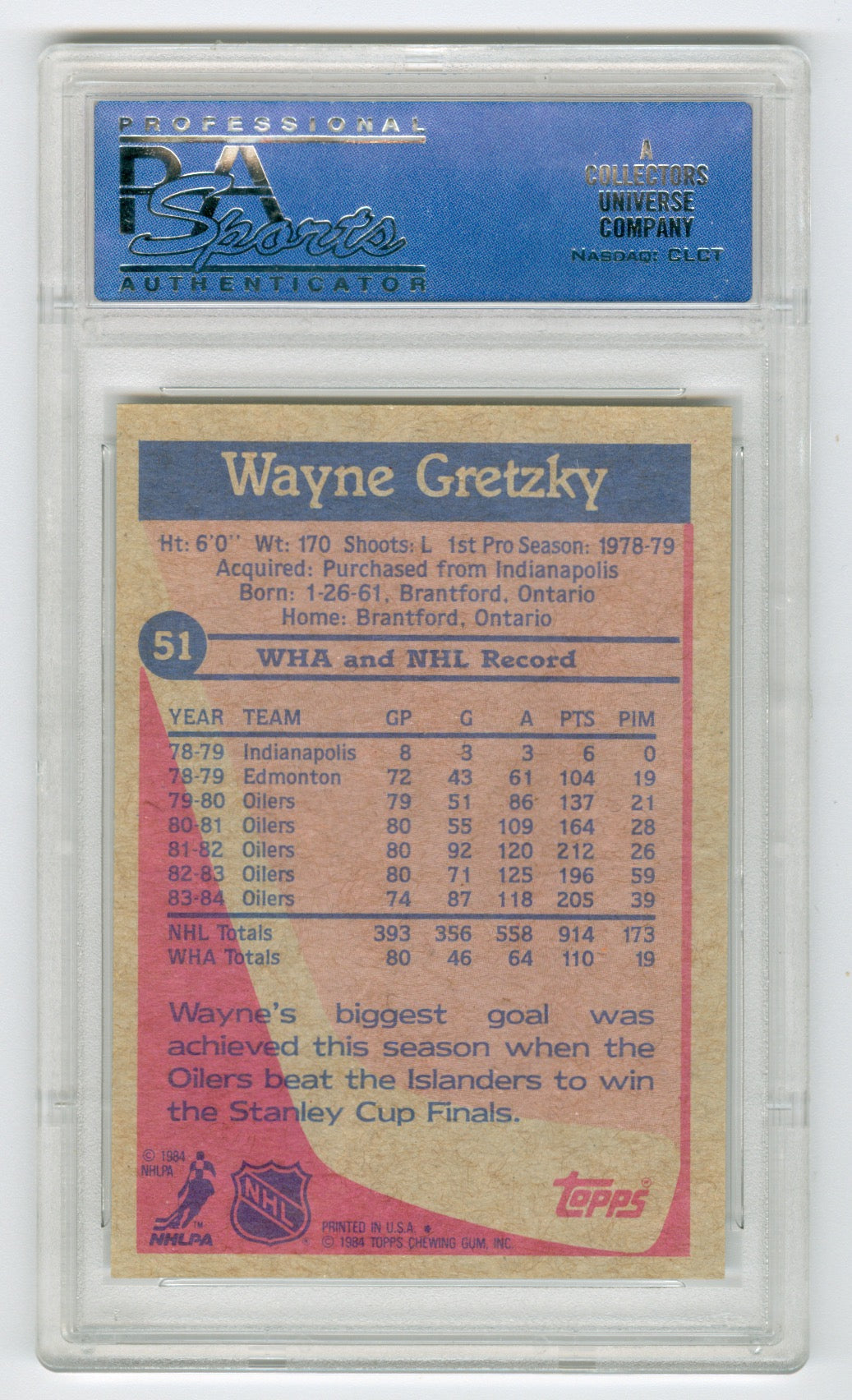 1984-85 Topps #51 Wayne Gretzky PSA 9 | Eastridge Sports Cards