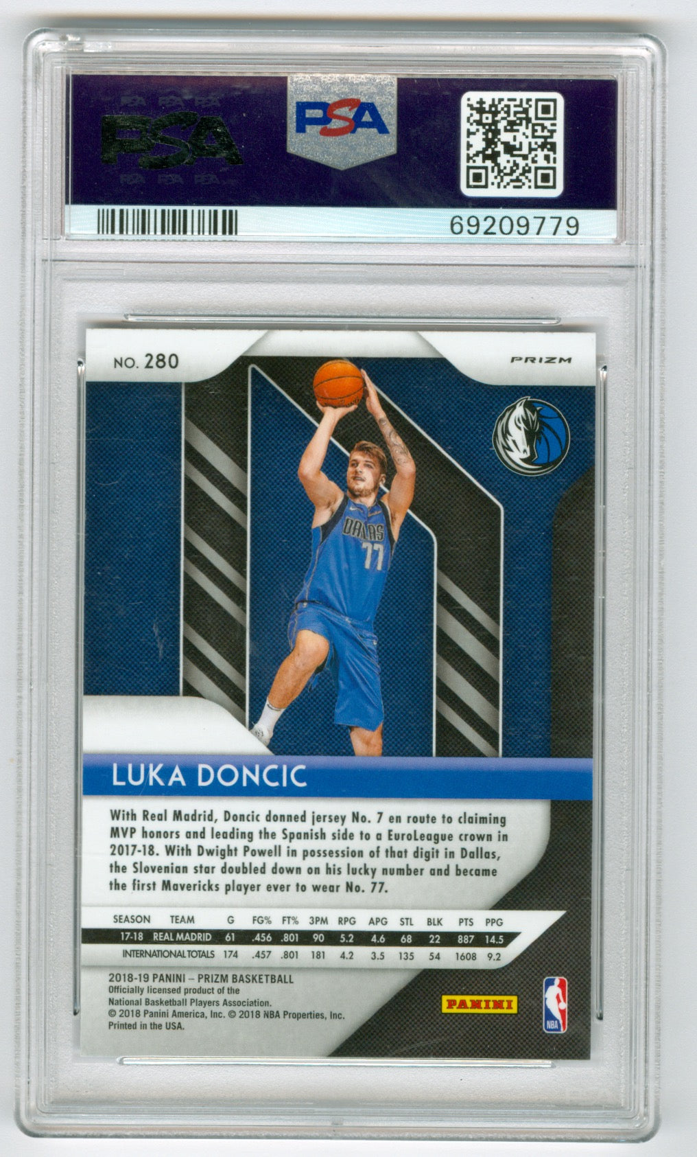 2018-19 Panini Prizm Prizms Red White and Blue #280 Luka Doncic PSA 9 (Rookie) | Eastridge Sports Cards