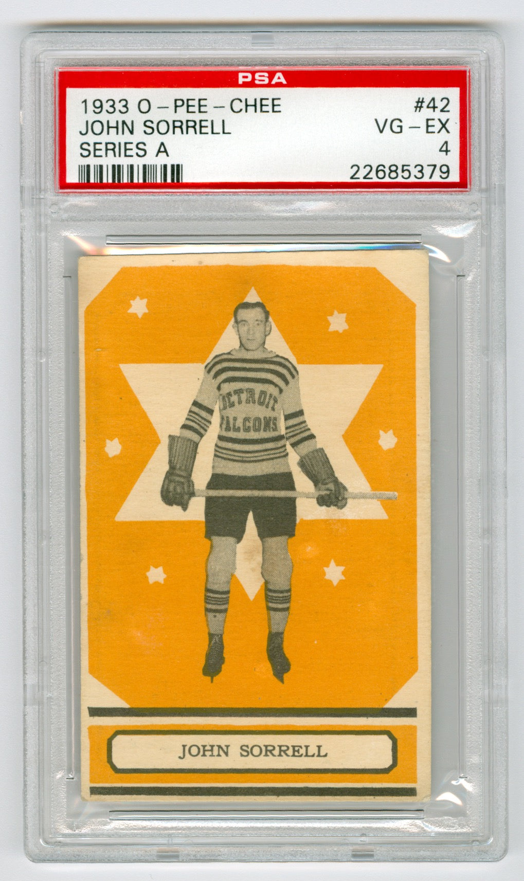 1933-34 O-Pee-Chee V304A Orange #42 John Sorrell PSA 4 (Rookie) | Eastridge Sports Cards