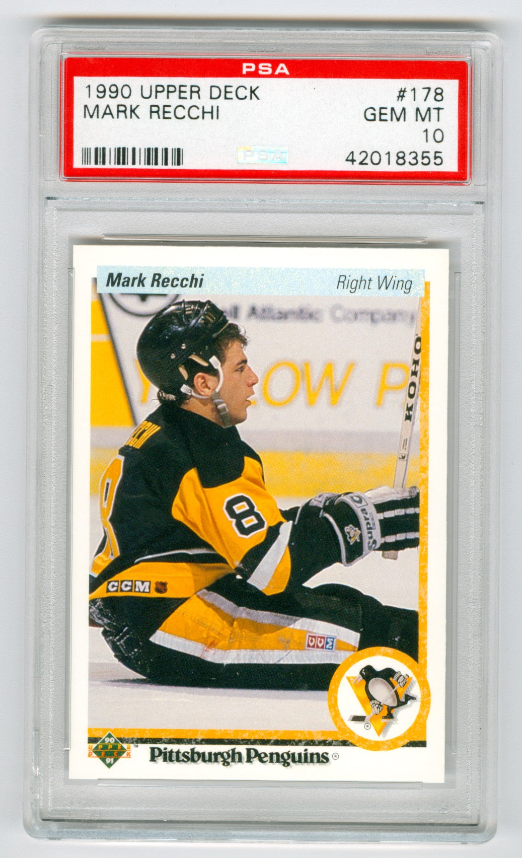 1990-91 Upper Deck #178 Mark Recchi PSA 10 (Rookie) | Eastridge Sports Cards