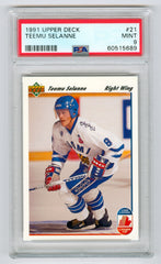 1991-92 Upper Deck #21 Teemu Selanne PSA 9 (Rookie) | Eastridge Sports Cards