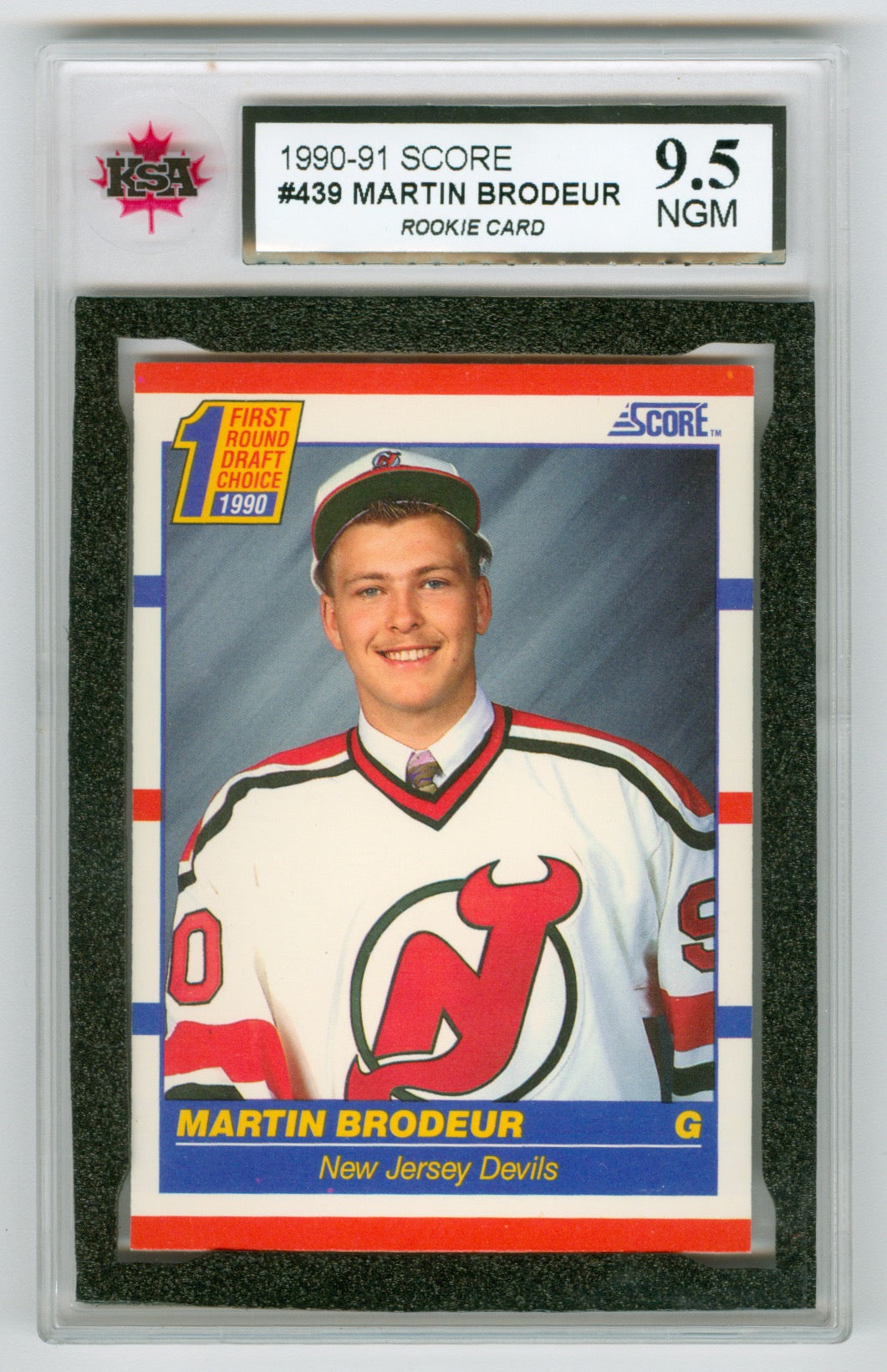 1990-91 Score (American) #439 Martin Brodeur KSA 9.5 (Rookie) | Eastridge Sports Cards