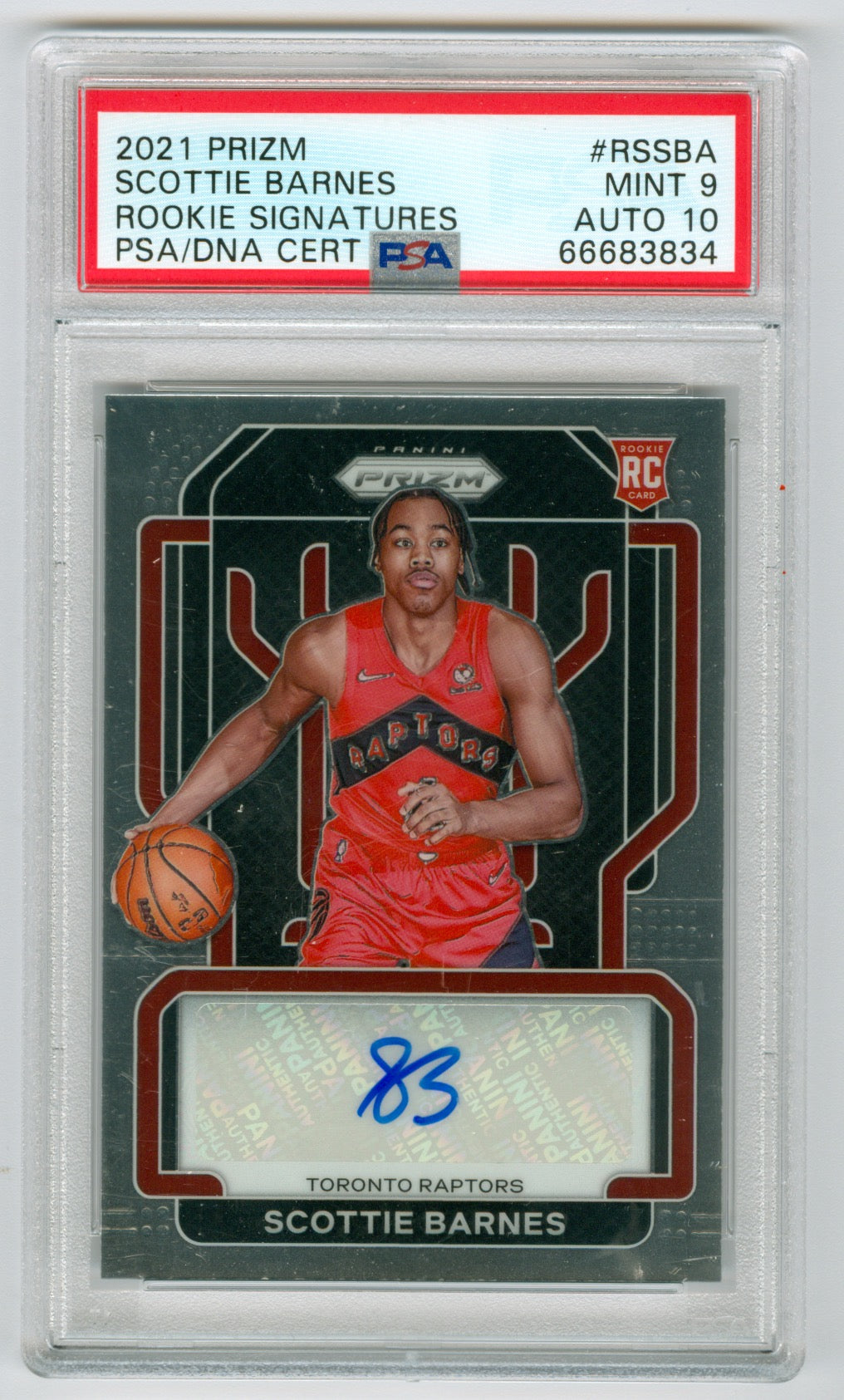 2021-22 Panini Prizm Rookie Signatures #4 Scottie Barnes PSA 9 (Auto 10) (Rookie) | Eastridge Sports Cards