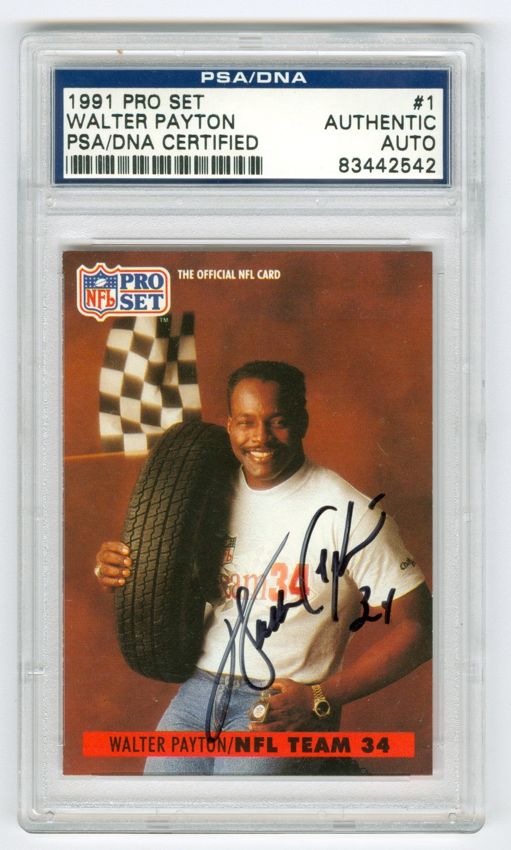 1991 Pro Set #1 Walter Payton Autograph PSA/DNA Authentic | Eastridge Sports Cards