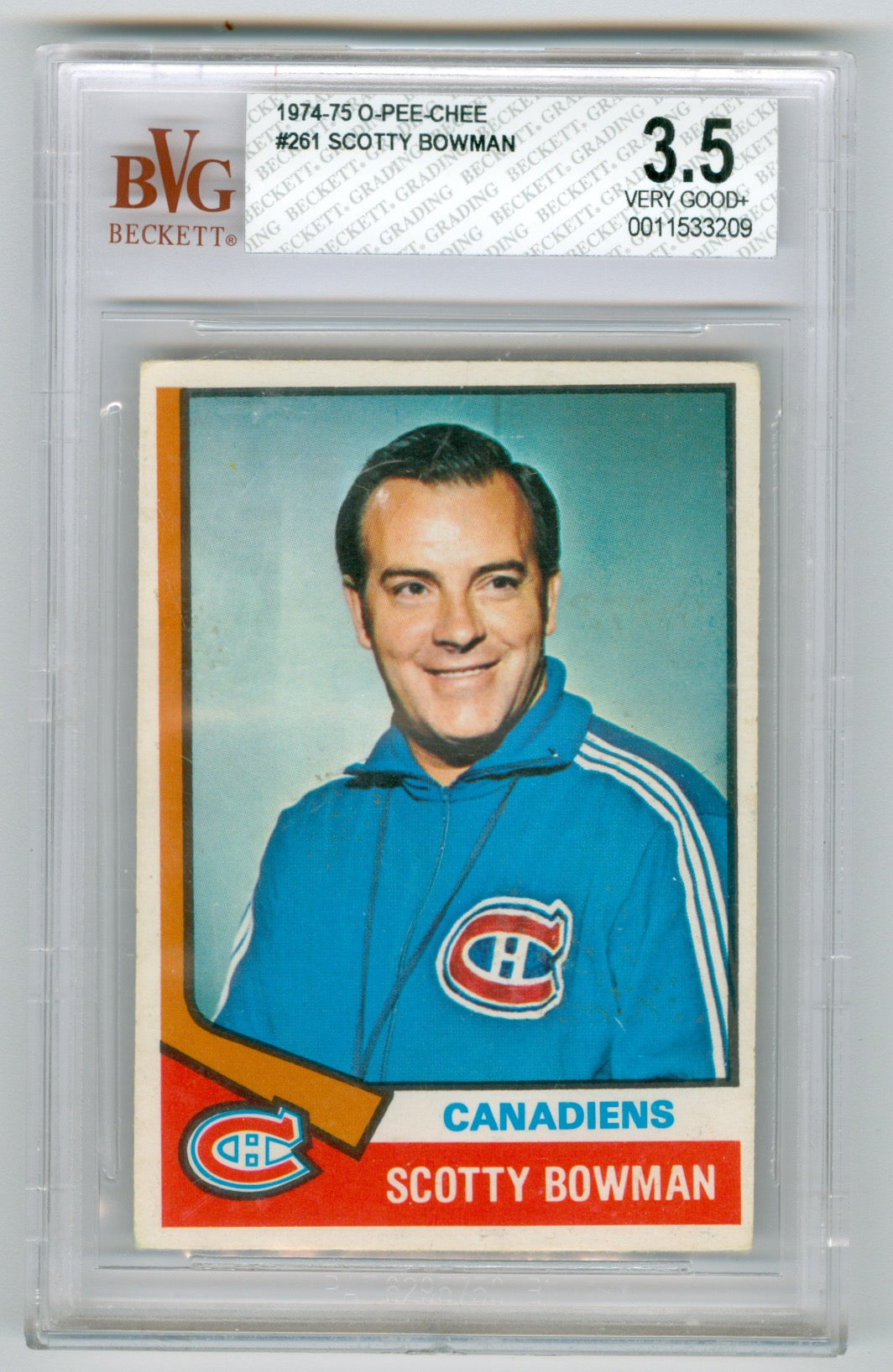 1974-75 O-Pee-Chee #261 Scotty Bowman BGS 3.5 (Rookie) | Eastridge Sports Cards