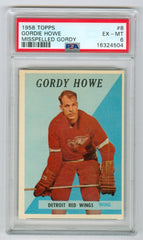 1958-59 Topps #8 Gordie Howe Misspelled Gordy PSA 6 | Eastridge Sports Cards