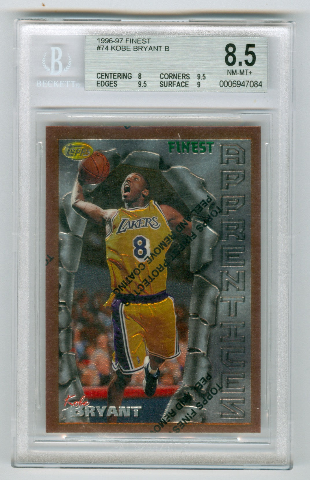 1996-97 Finest #74 Kobe Bryant BGS 8.5 (Rookie) | Eastridge Sports Cards