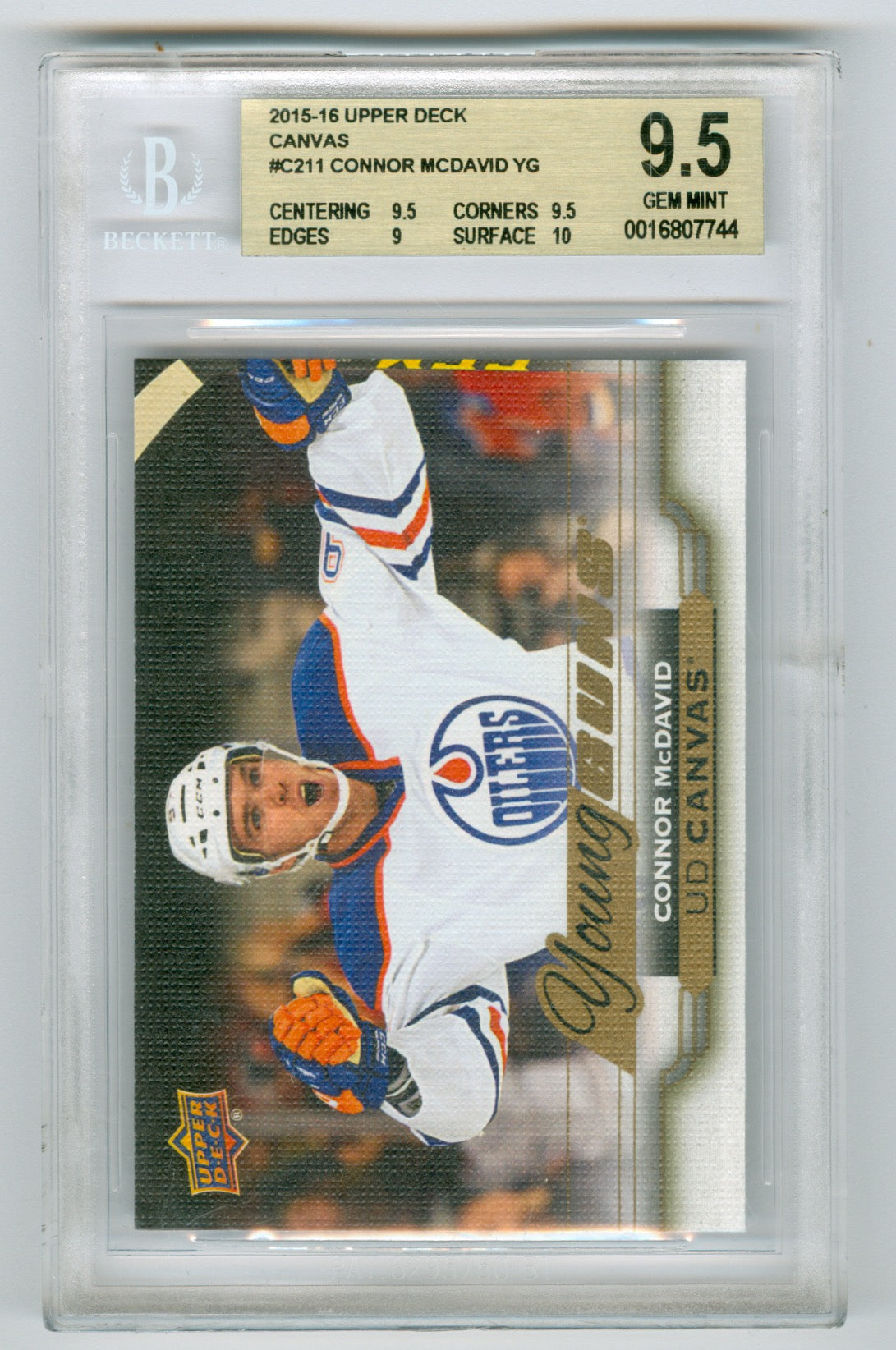 2015-16 Upper Deck Canvas #C211 Connor McDavid BGS 9.5 (Rookie) | Eastridge Sports Cards