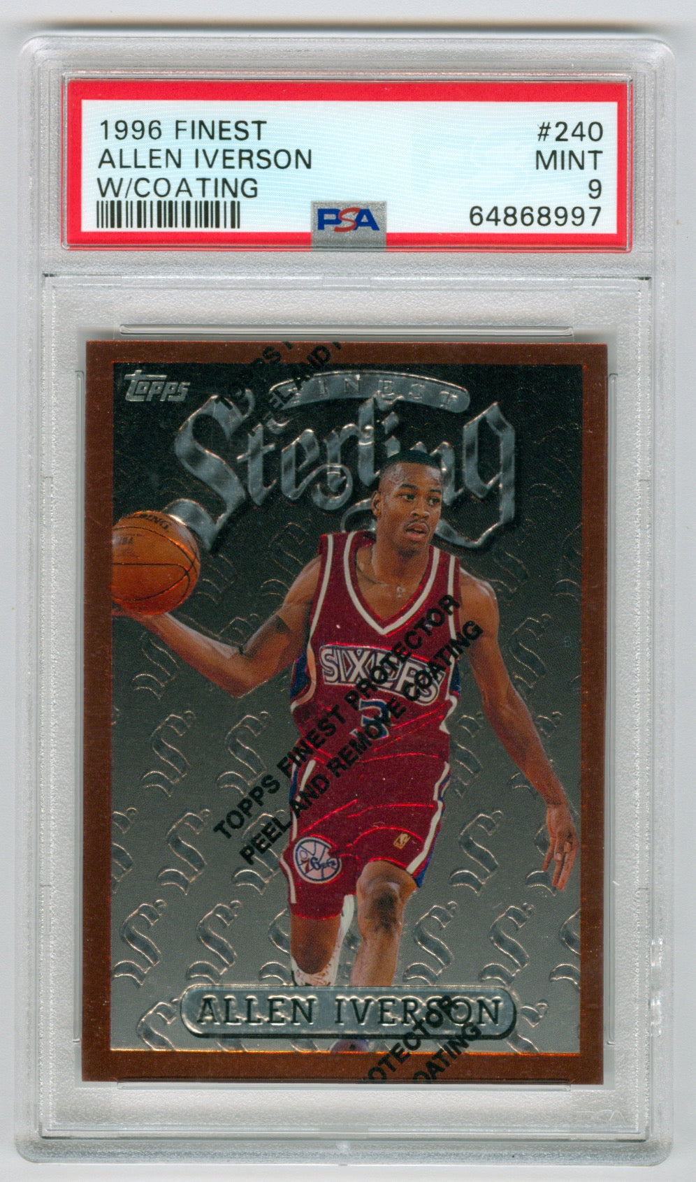 1996-97 Finest #240 Allen Iverson PSA 9 (Rookie) | Eastridge Sports Cards