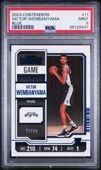 2023-24 Panini Contenders Game Ticket Blue #11 Victor Wembanyama #22/49 PSA 9 (Rookie) | Eastridge Sports Cards