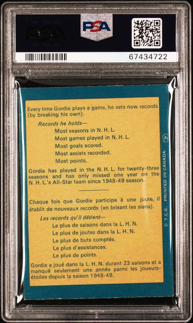 1969-70 O-Pee-Chee No Number Gordie Howe Mr. Hockey PSA 6 | Eastridge Sports Cards