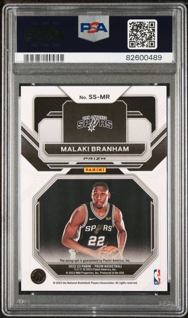 2022-23 Panini Prizm Sensational Signatures Silver Prizms #SSMR Malaki Branham PSA 10 (Rookie) | Eastridge Sports Cards