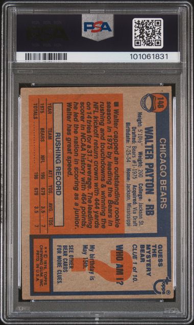 1976 Topps #148 Walter Payton PSA 3 (Rookie) | Eastridge Sports Cards