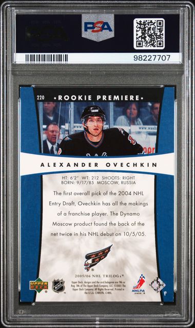 2005-06 Upper Deck Trilogy #220 Alexander Ovechkin #923/999 PSA 6 (Rookie) | Eastridge Sports Cards