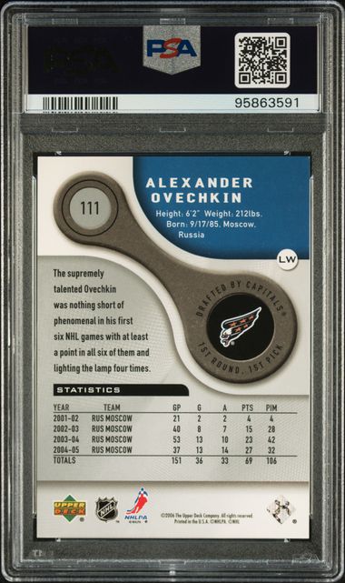 2005-06 SP Game Used #111 Alexander Ovechkin #814/999 PSA 8.5 (Rookie) | Eastridge Sports Cards