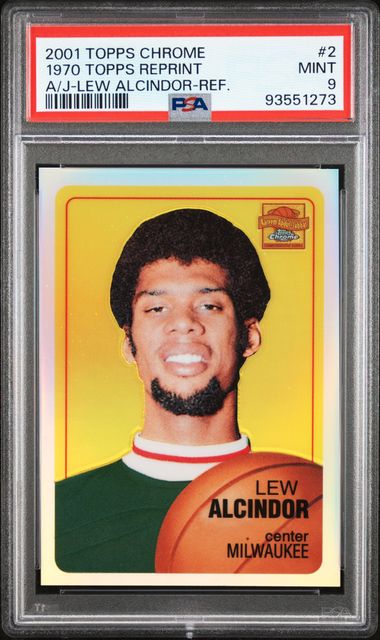 2001-02 Topps Chrome Kareem Abdul-Jabbar Reprints Refractors #2 Lew Alcindor PSA 9 | Eastridge Sports Cards