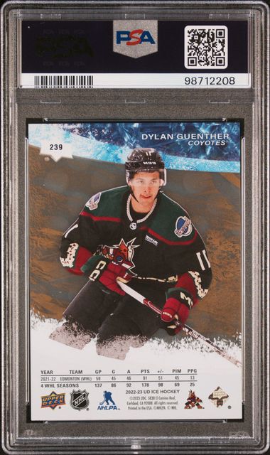 2022-23 Upper Deck Ice Gold #239 Dylan Guenther #12/99 PSA 10 (Rookie) | Eastridge Sports Cards