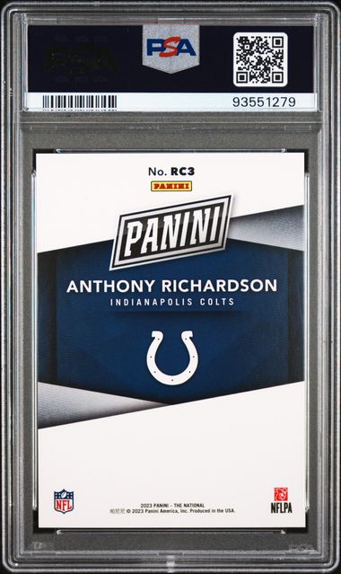 2023 Panini NSCC Silver Pack Rookies Red #3 Anthony Richardson PSA 10 (Rookie) | Eastridge Sports Cards