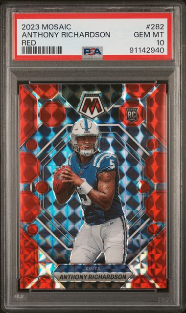 2023 Panini Mosaic Red Mosaic #282 Anthony Richardson PSA 10 (Rookie) | Eastridge Sports Cards