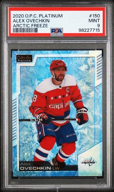 2020-21 O-Pee-Chee Platinum Arctic Freeze #150 Alex Ovechkin #43/99 PSA 9 | Eastridge Sports Cards