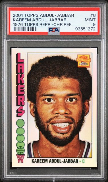 2001-02 Topps Chrome Kareem Abdul-Jabbar Reprints Refractors #8 Kareem Abdul-Jabbar PSA 9 | Eastridge Sports Cards