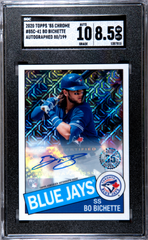 2020 Topps '85 Topps Silver Pack Chrome Autographs #85C41 Bo Bichette #080/199 SGC 8.5 (Auto 10) (Rookie) | Eastridge Sports Cards