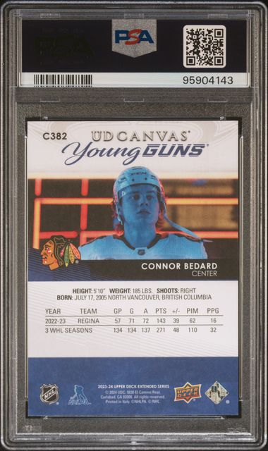 2023-24 Upper Deck UD Canvas #C382 Connor Bedard PSA 10 (Rookie) | Eastridge Sports Cards