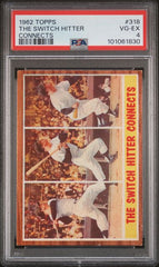 1962 Topps #318 The Switch Hitter Connects (Mickey Mantle) PSA 4 | Eastridge Sports Cards