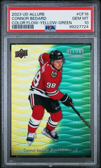 2023-24 Upper Deck Allure Color Flow Yellow Green #CF16 Connor Bedard PSA 10 (Rookie) | Eastridge Sports Cards