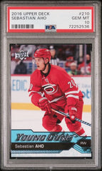 2016-17 Upper Deck #210 Sebastian Aho PSA 10 (Rookie) | Eastridge Sports Cards