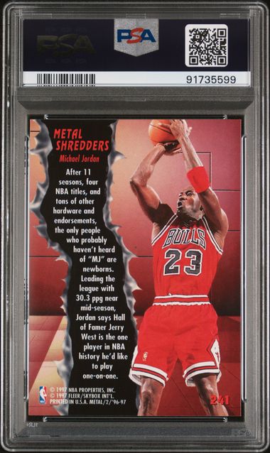 1996-97 Fleer Metal #241 Michael Jordan PSA 8 | Eastridge Sports Cards